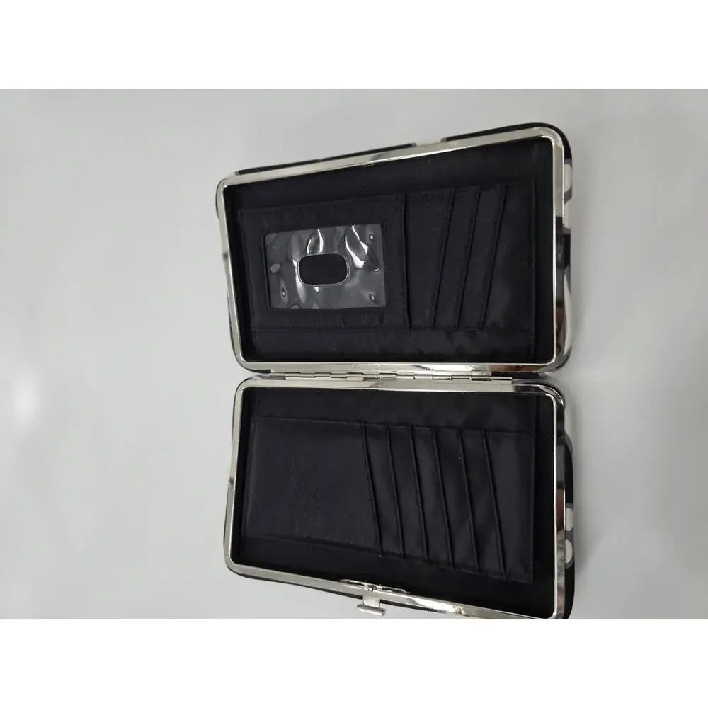 Vera Bradley Floral Black & White Zip Close Wallet Clutch Wrist Strap‎ - Picture 9 of 12